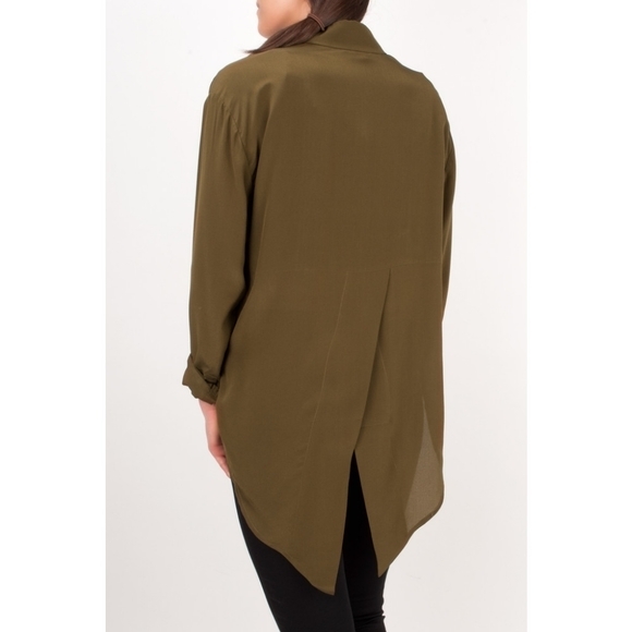 French Connection Asymmetric Silk Cream Blouse - Picture 6 of 9